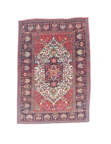 Antique Persian Farahan Sarouk Rug 3'5" x 4'10" (1.04 x 1.47 M)