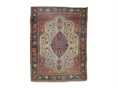 Antique Persian Farahan Sarouk Rug 4'7" x 6'2" (1.40 x 1.88 M)