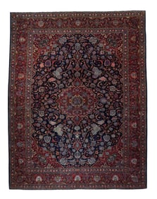 Antique Persian Kashan Rug 9'6" x 11'6" (2.90 x 3.51 M)