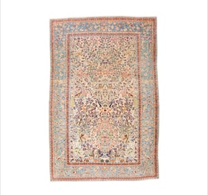 Antique Persian Dabir Kashan Rug 6'6" x 10'1" (1.98 x 3.07 M)