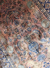 Antique Persian Silk Kashan Rug 4'3" x 6'8" (1.30 x 2.03 M)