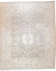 Vintage Turkish Oushak Rug 8'1" x 9'8" (2.46 x 2.95 M)