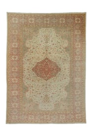 Antique Turkish Borlu Oushak Rug 8'7" x 11'10" (2.62 x 3.61 M)