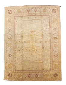 Antique Turkish Oushak Rug 9'6" x 12'9" (2.90 x 3.89 M)