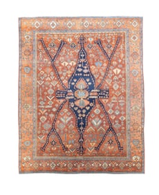 Antique Persian Heriz Serapi Rug 8'2" x 10'4" (2.49 x 3.15 M)