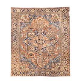 Antique Persian Heriz Rug 9'7" x 11'3" (2.92 x 3.43 M)