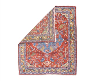 Antique Persian Heriz Serapi Rug 5'1" x 6'1" (1.55 x 1.85 M)