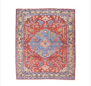 Antique Persian Heriz Serapi Rug 5'1" x 6'1" (1.55 x 1.85 M)