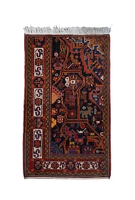Antique Persian Malayer Sampler Rug 3' x 5' (0.91 x 1.52 m)