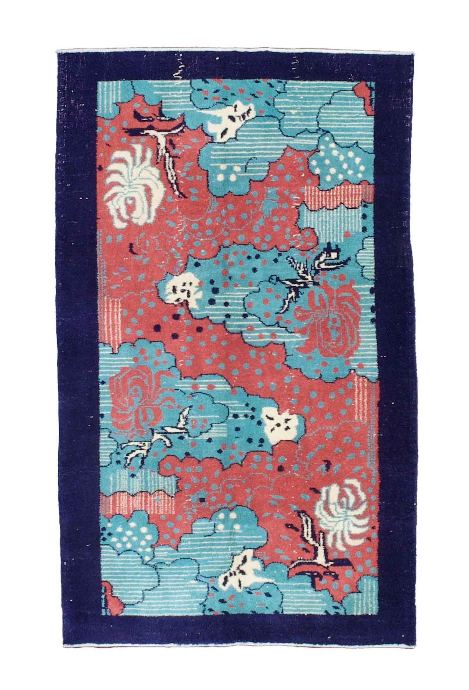 Vintage Art Deco Rug 4' x 6'9" (1.22 x 2.06 M) (1 of 5)