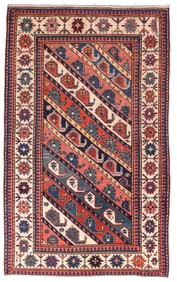 Antique Caucasain Kazak Rug 4'2'' x 6'11'' (1.27 x 2.11 M)