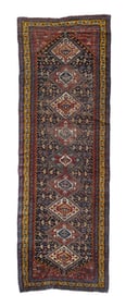 Antique Persian Qashqai Long Rug 3'9'' x 11'8'' (1.14 x 3.56 M)