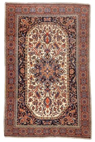 Antique Persian Farahan Sarouk Rug 4'6" x 6'7" (1.37 x 2.01 M)