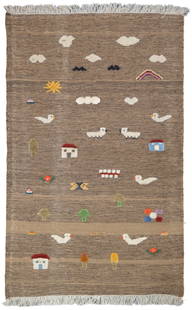 Vintage Turkish Kilim Rug 3'2" x 5'1" (0.97 x 1.55 M): Fine Vintage Turkish Kilim