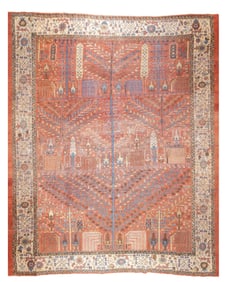 Antique Persian Bakhshayesh Rug 9'5" x 11'4" (2.87 x 3.45 M)