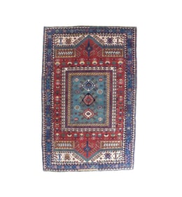 Antique Kazak Wool Rug 5'1" x 7'11" (1.55 x 2.41 M)
