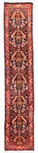 Vintage Persian Hamedan Long Rug 3'6'' x 17'8'' (1.07 x 5.38 M): Vintage Persian Hamedan Long Rug