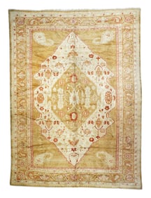 Antique Turkish Oushak Rug 9'11'' x 13'5'' (3.02 x 4.09 M)
