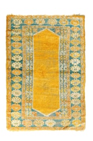 Antique Turkish Angora Oushak Rug 3'3" x 5' (0.99 x 1.52 M)
