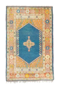 Antique Turkish Oushak Rug 3'3" x 5' (0.99 x 1.52 M)