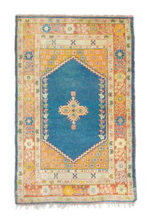 Antique Turkish Oushak Rug 3'3" x 5' (0.99 x 1.52 M): Antique Turkish Oushak