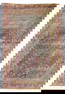 Antique Persian Lavar Kerman Rug 5' x 7'7" (1.52 x 2.31 M): Antique Persian Lavar Kerman