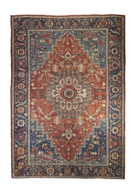 Antique Persian Serapi Rug 9' x 12'10" (2.74 x 3.91 M)