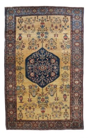 Antique Persian Mohajeran Sarouk Rug 4'3" x 6'9" (1.30 x 2.06 M)