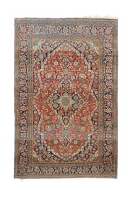 Antique Persian Mohtasham Kashan Rug 4'4" x 6'7" (1.32 x 2.01 M)
