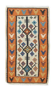 Vintage Turkish Kilim Rug 2'5" x 4'5" (0.74 x 1.35 M): Vintage Turkish Kilim