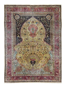 Semi Antique Persian Silk Tabriz Rug 6' x 8'3" (1.83 x 2.51 M)