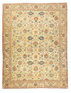 Semi Antique Persian Tehran Rug 7'10" x 10'5" (2.39 x 3.18 M): Fine Semi Antique Persian Tehran