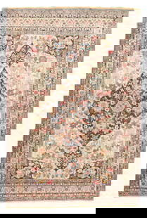 Antique Persian Lavar Kerman Rug 4'2" x 6'2" (1.27 x 1.88 M): Antique Persian Lavar Kerman