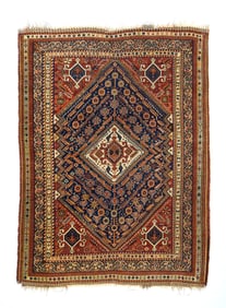 Antique Qashqai Rug 4'8" x 6'2" (1.42 x 1.88 M)