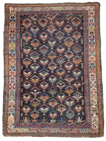 Antique Kuba Rug 3'10" x 5'1" (1.17 x 1.55 M)