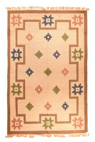Vintage Swedish Kilim Rug 6'6" x 9'11" (1.98 x 3.02 M)