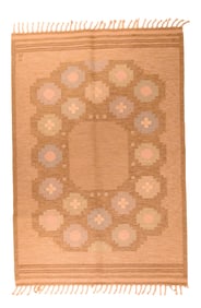 Vintage Swedish Kilim Rug 4'6" x 6'8" (1.37 x 2.03 M)