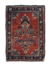 Antique Mohajeran Sarouk Rug 1'9" x 2'6" (0.53 x 0.76 M)