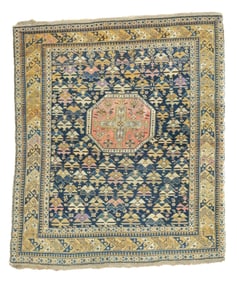 Antique Kuba Shirvan Rug 4'5" x 5'1' (1.35 x 1.55 M)
