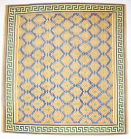 Vintage Swedish Kilim Rug 11'1" x 11'11" (3.38 x 3.63 M)