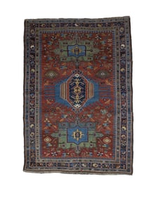 Antique Heriz Rug 4'10" x 6'10" (1.47 x 2.08 M)