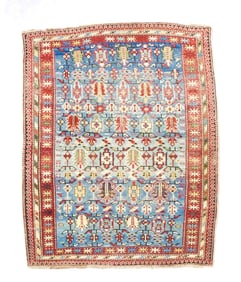 Antique Kuba Shirvan Rug 4' x 5' (1.22 x 1.52 M)