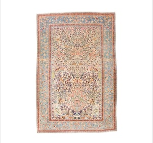 Antique Dabir Kashan Rug 6'6" x 10'1" (1.98 x 3.07 M)