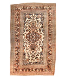 Antique Persian Haji Jalili Tabriz Rug 7'1" x 11'4" (2.16 x 3.45 M)