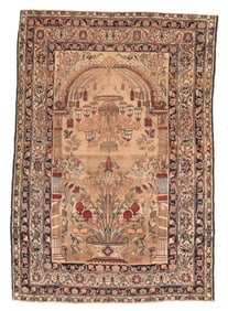 Antique Lavar Kerman Rug 4'4'' x 6'2'' (1.32 x 1.88 M)