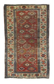 Antique Kuba Rug 4'1" x 7'4" (1.24 x 2.24 M)