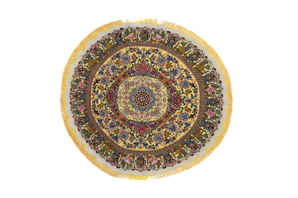 Persian & Silk Tabriz Rug 4'9" x 5' (1.45 x 1.52 M)