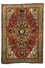 Antique Farahan Sarouk Rug 3'8" x 5'2" (1.12 x 1.57 M)