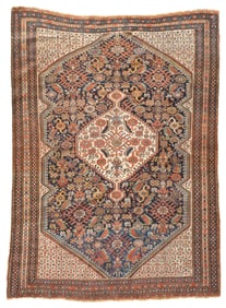 Antique Qashqai Rug 4'7" x 6'3" (1.40 x 1.91  M)