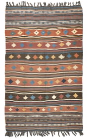 Antique Qashqai Kilim Rug 5'5" x 8'2" (1.65 x 2.49 M)